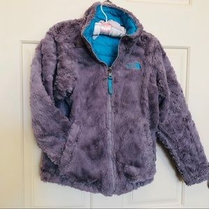 The North Face coat reversible turquoise and gray